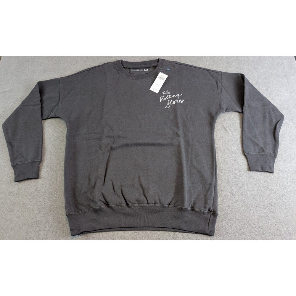 Abercrombie FitchKids Rolling Stones Crewneck Sweatshirt Size 15/16 NWT Charcoal
